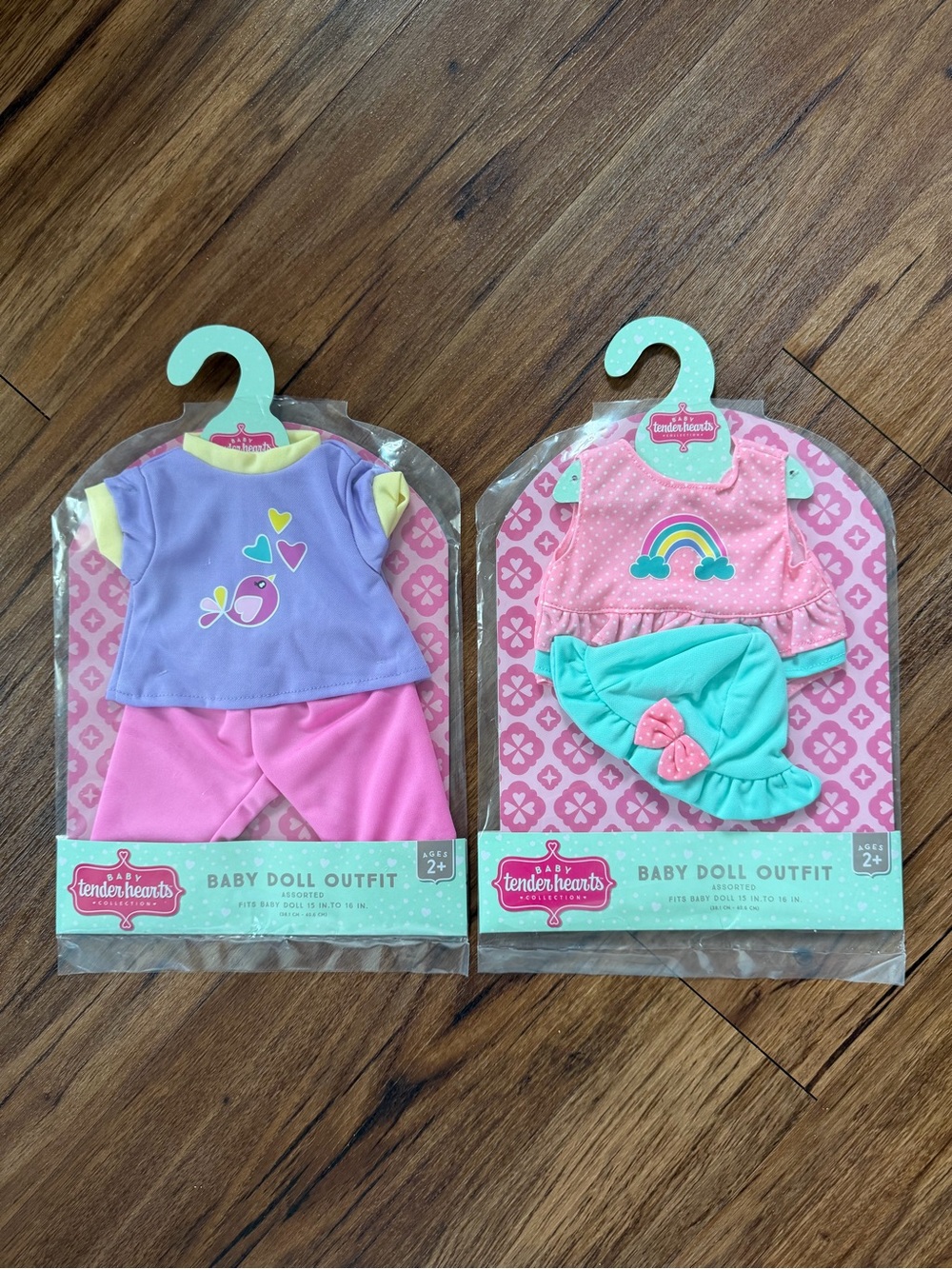 2 Baby Tenderhearts Premium Collection Outfits for Dolls 15-16 inches- NWT
